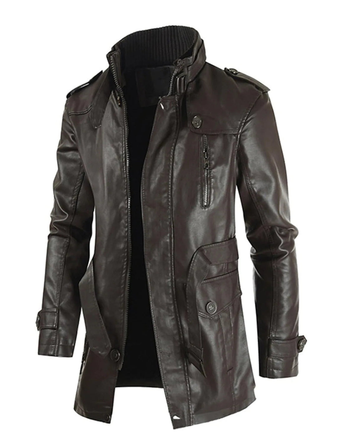 Veste en cuir décontractée pour homme, design classique et intemporel. Idéale pour la mode masculine moderne.