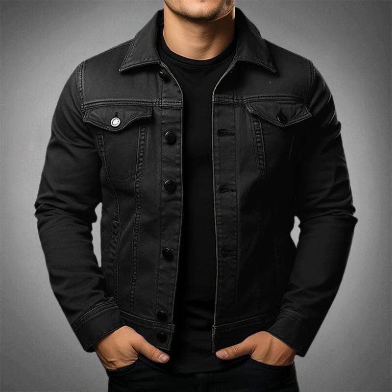 "Veste en denim pour homme, élégante et moderne, couleur indigo, design polyvalent, idéale pour un look raffiné."