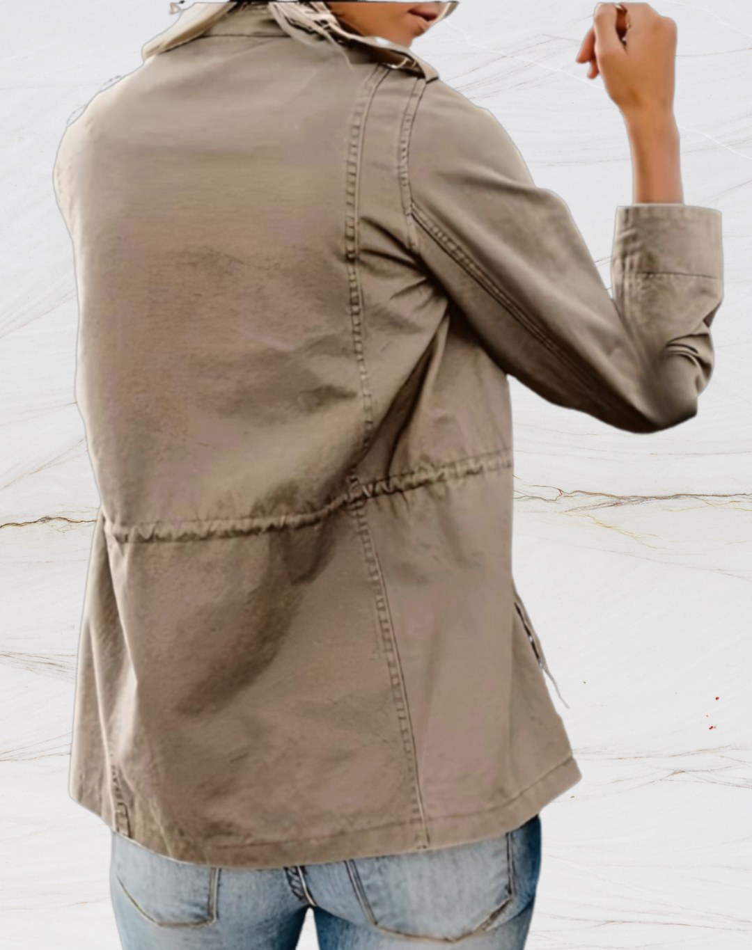 Veste femme élégante, 4 poches, coupe chic et pratique.  Idéale au quotidien.