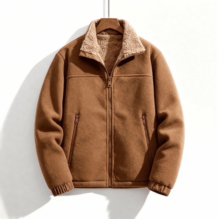 Veste hiver homme doublée polaire, chaude et coupe-vent, idéale pour l'automne-hiver.