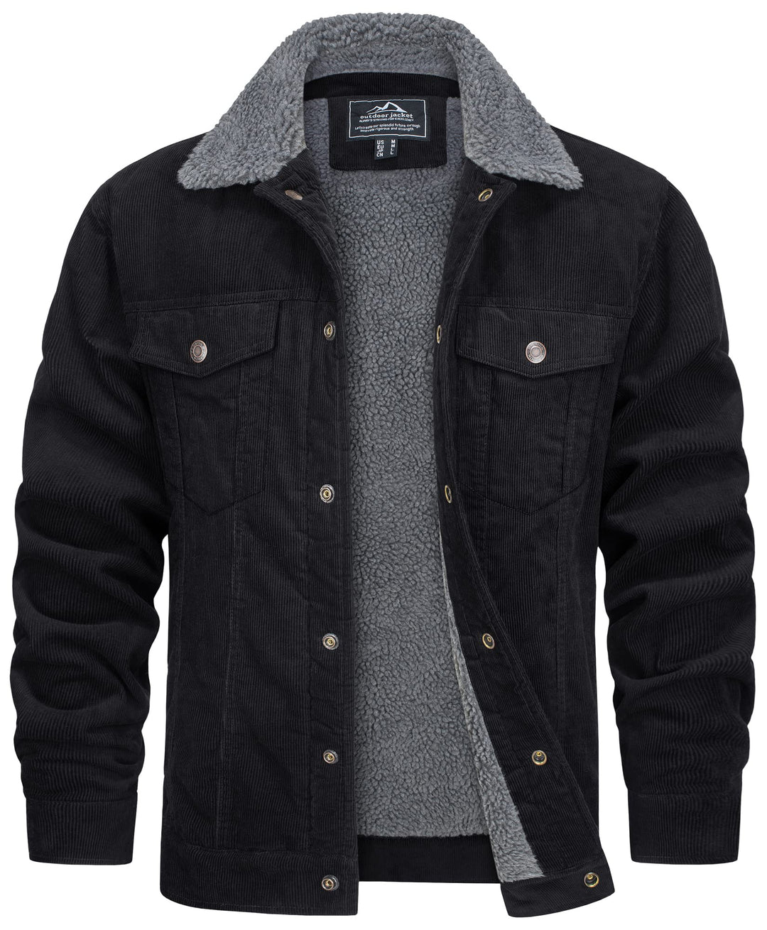 Manteau urbain homme robuste en velours côtelé, idéal pour l'hiver et les intempéries. Chaud et polyvalent.