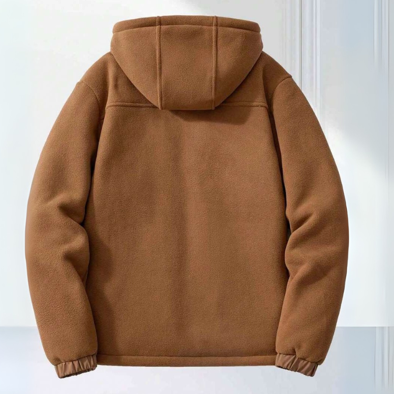 Veste homme chaude en polaire pour l'hiver, avec capuche ajustable. Idéale pour le froid et les activités outdoor.