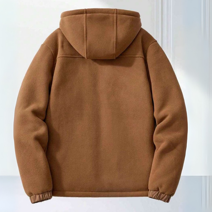 Veste homme chaude en polaire pour l'hiver, avec capuche ajustable. Idéale pour le froid et les activités outdoor.