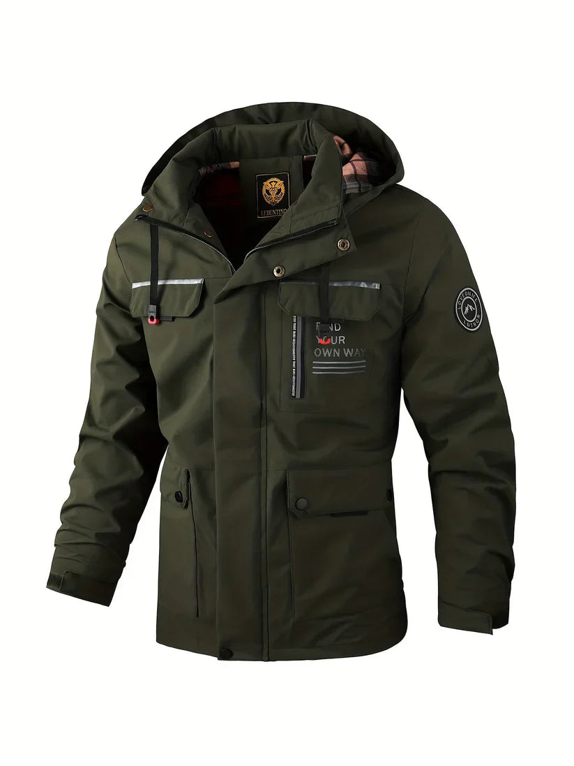 Veste cargo homme robuste pour l'hiver, imperméable, coupe-vent et très chaude, pour vos aventures extérieures.