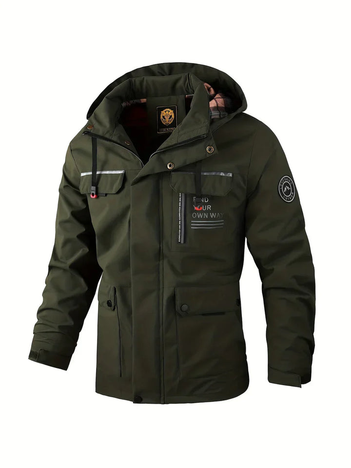 Veste cargo homme robuste pour l'hiver, imperméable, coupe-vent et très chaude, pour vos aventures extérieures.