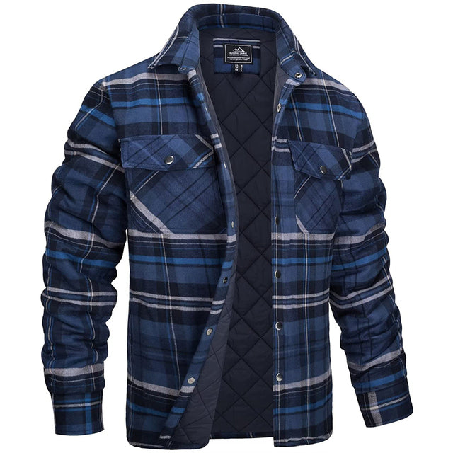 Veste homme à carreaux rouge et blanc, tissu confortable, style élégant et moderne. Vêtement masculin polyvalent.