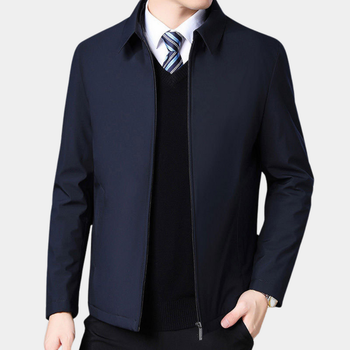 Veste homme décontractée, coupe élégante.  Bleu marine, noir ou vert.  Confort optimal.