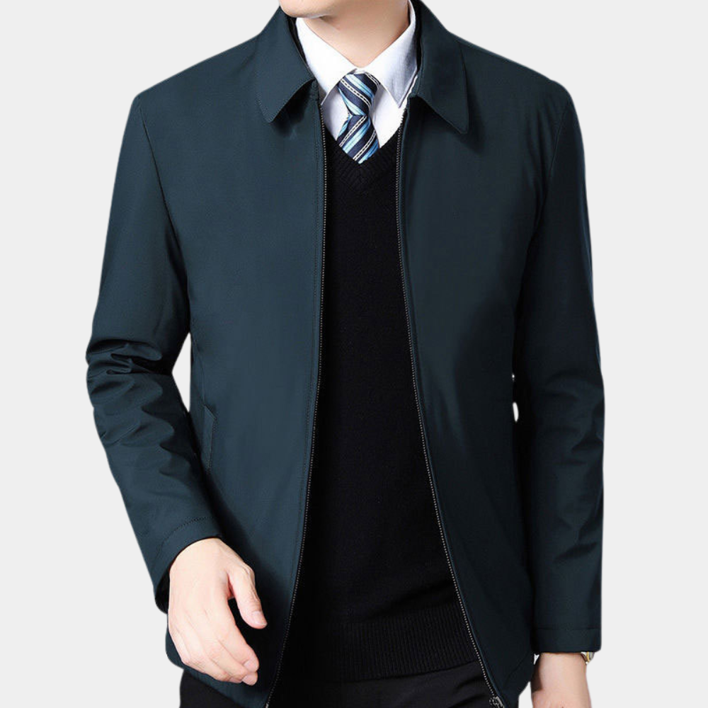 Veste homme décontractée, coupe élégante.  Bleu marine, noir ou vert.  Confort optimal.