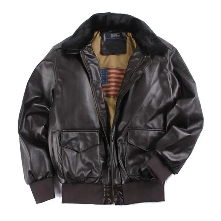 Veste homme en cuir vintage, style rétro. Coupe élégante, marron ou noir.