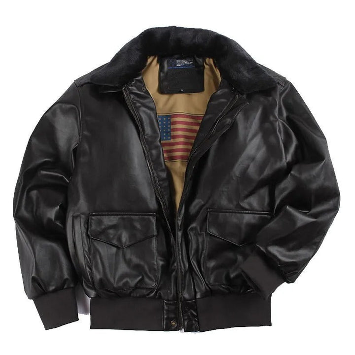 Veste homme en cuir vintage, style rétro. Coupe élégante, marron ou noir.