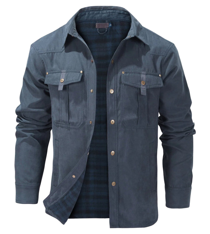 Veste homme en flanelle, chaude et confortable.  Design moderne, coupe élégante. Idéale pour l'automne/hiver.