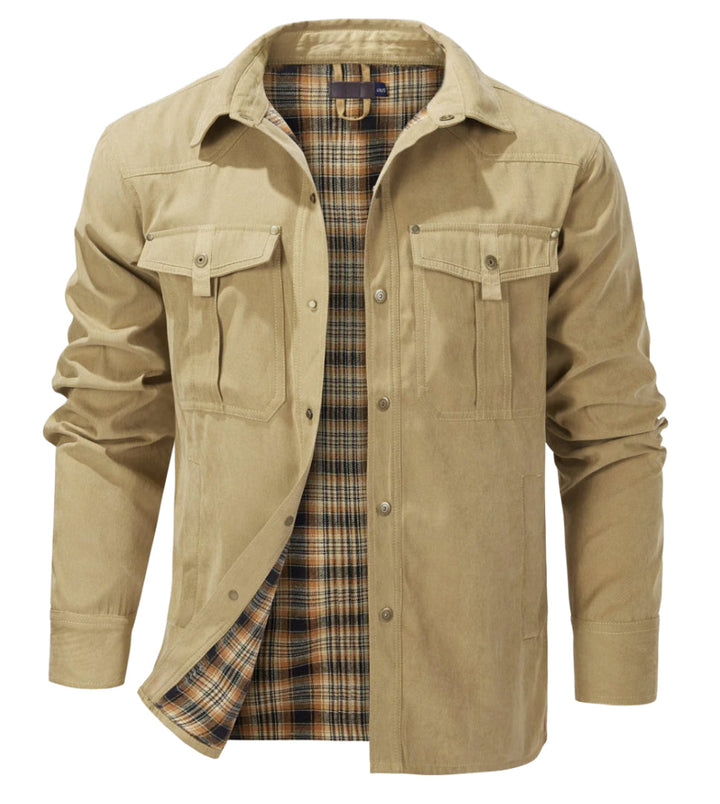 Veste homme en flanelle, chaude et confortable.  Design moderne, coupe élégante. Idéale pour l'automne/hiver.