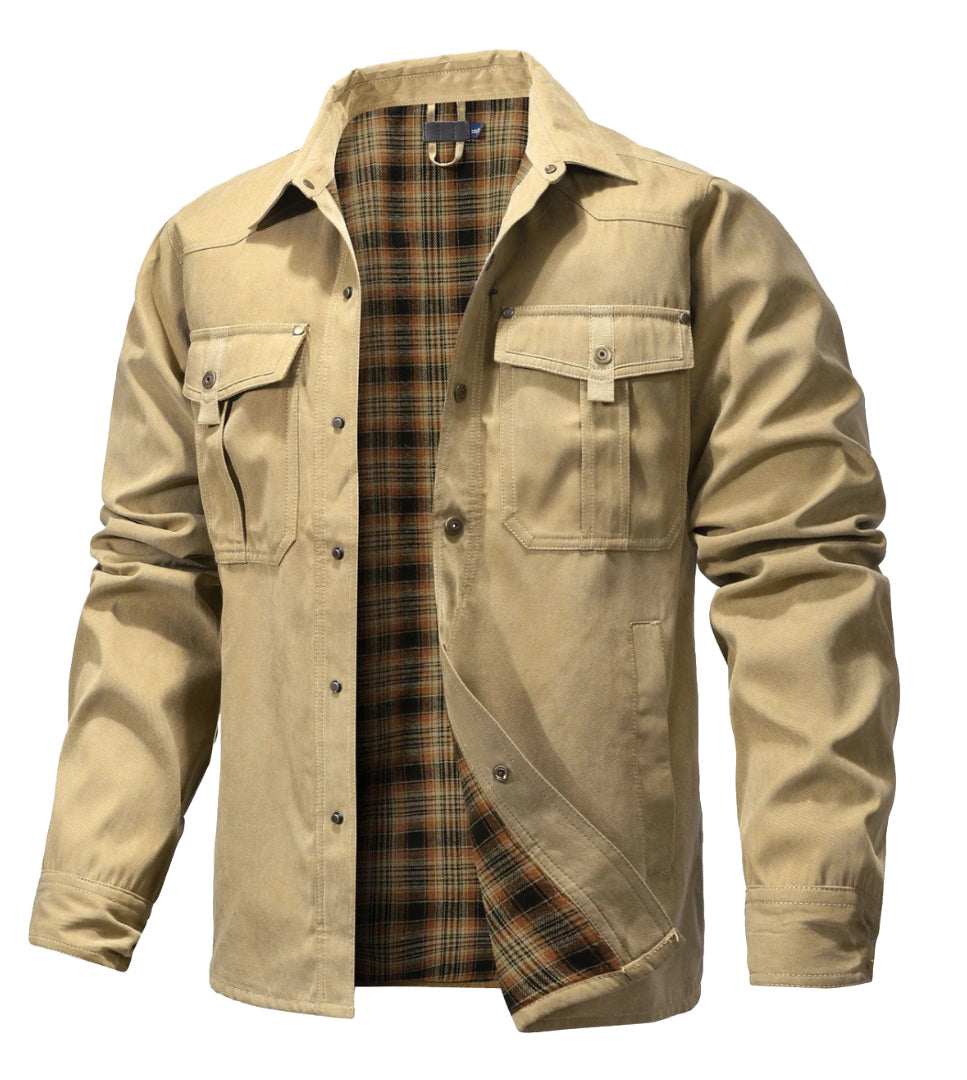 Veste homme en flanelle, chaude et confortable.  Design moderne, coupe élégante. Idéale pour l'automne/hiver.