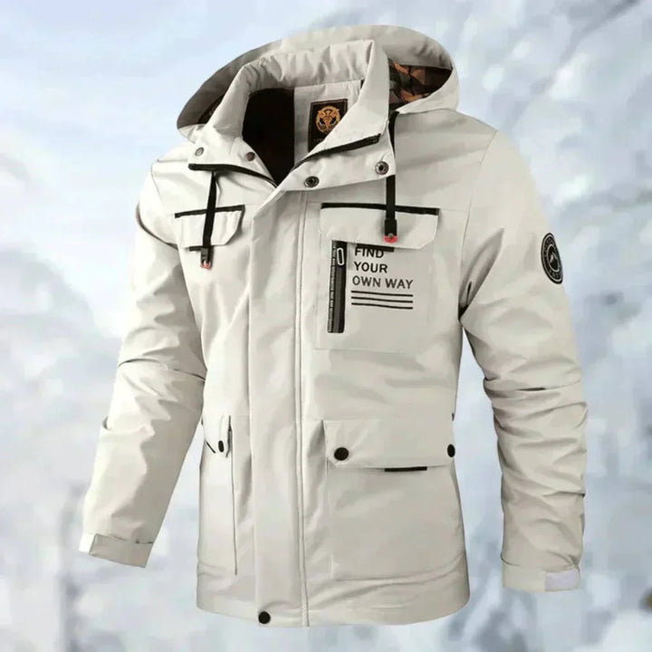 Veste homme imperméable coupe-vent pour automne/hiver. Idéale pour le confort urbain et le plein air.