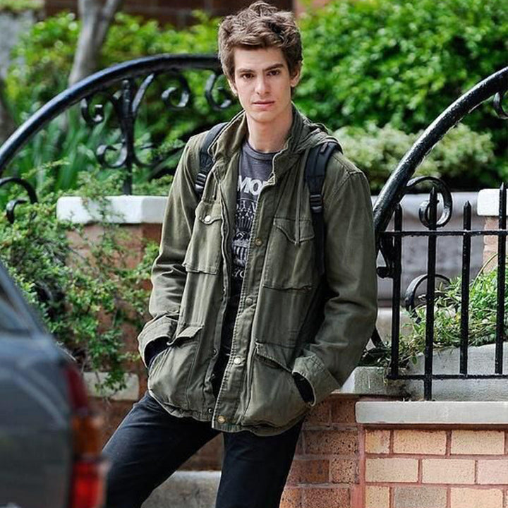 Veste homme M-65 Field vintage verte, style militaire décontracté. Outerwear résistante, idéale printemps/automne urbain.