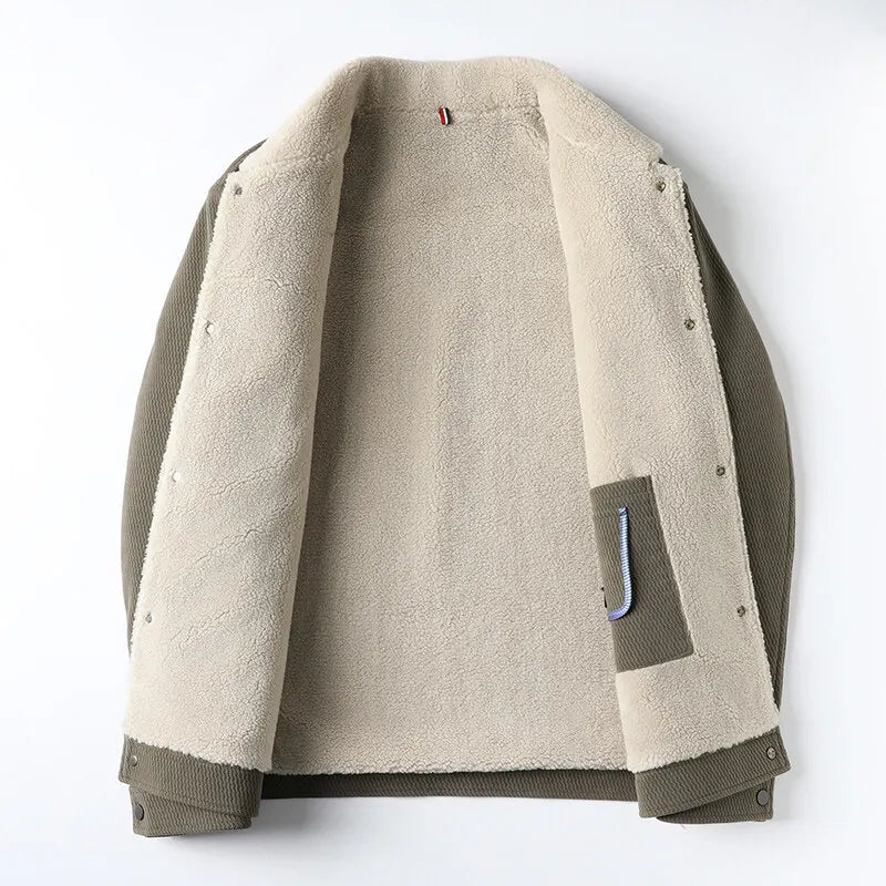 Veste homme coupe droite noire, polyvalente et chaude, style urbain élégant pour l'automne et l'hiver.
