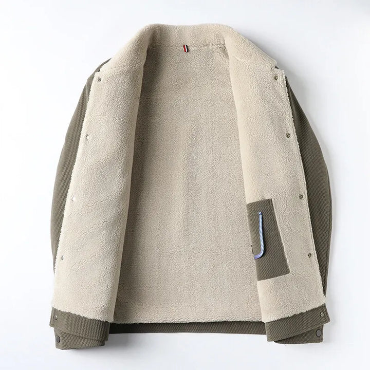 Veste homme coupe droite noire, polyvalente et chaude, style urbain élégant pour l'automne et l'hiver.