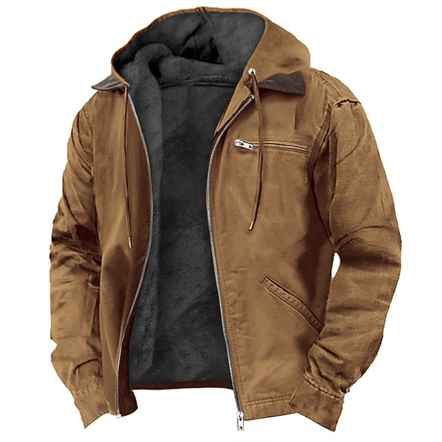 Veste homme vintage chaude, multipoches.  Coupe élégante et confortable.
