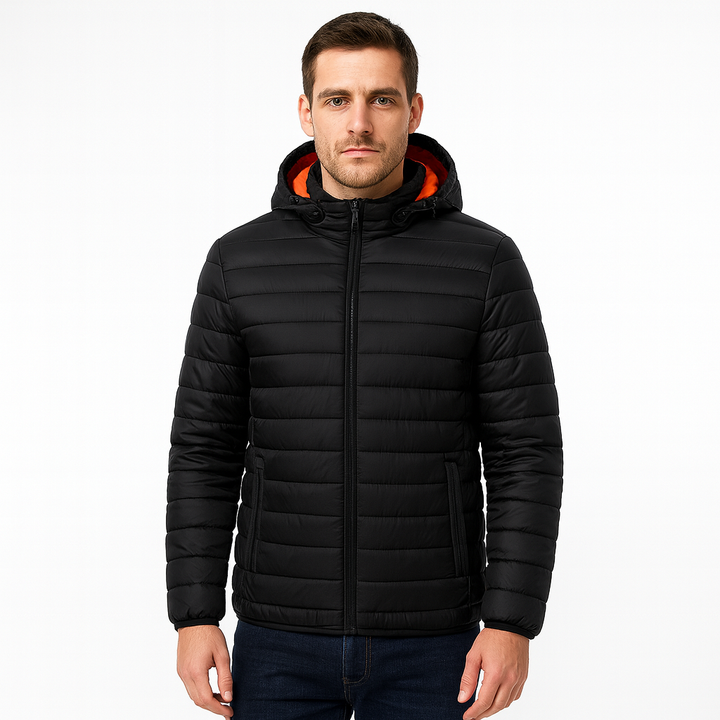 Veste Ivar homme matelassée thermique coupe-vent, idéale pour l'hiver et l'automne, style urbain décontracté.
