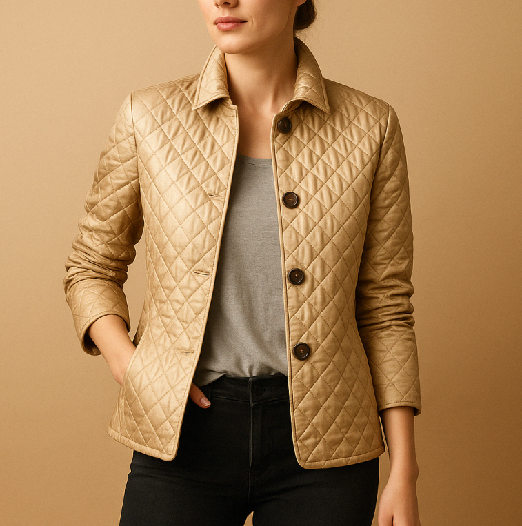 Veste féminine et élégante en coton, idéale pour les transitions de saison. Confortable, légère et très chic.
