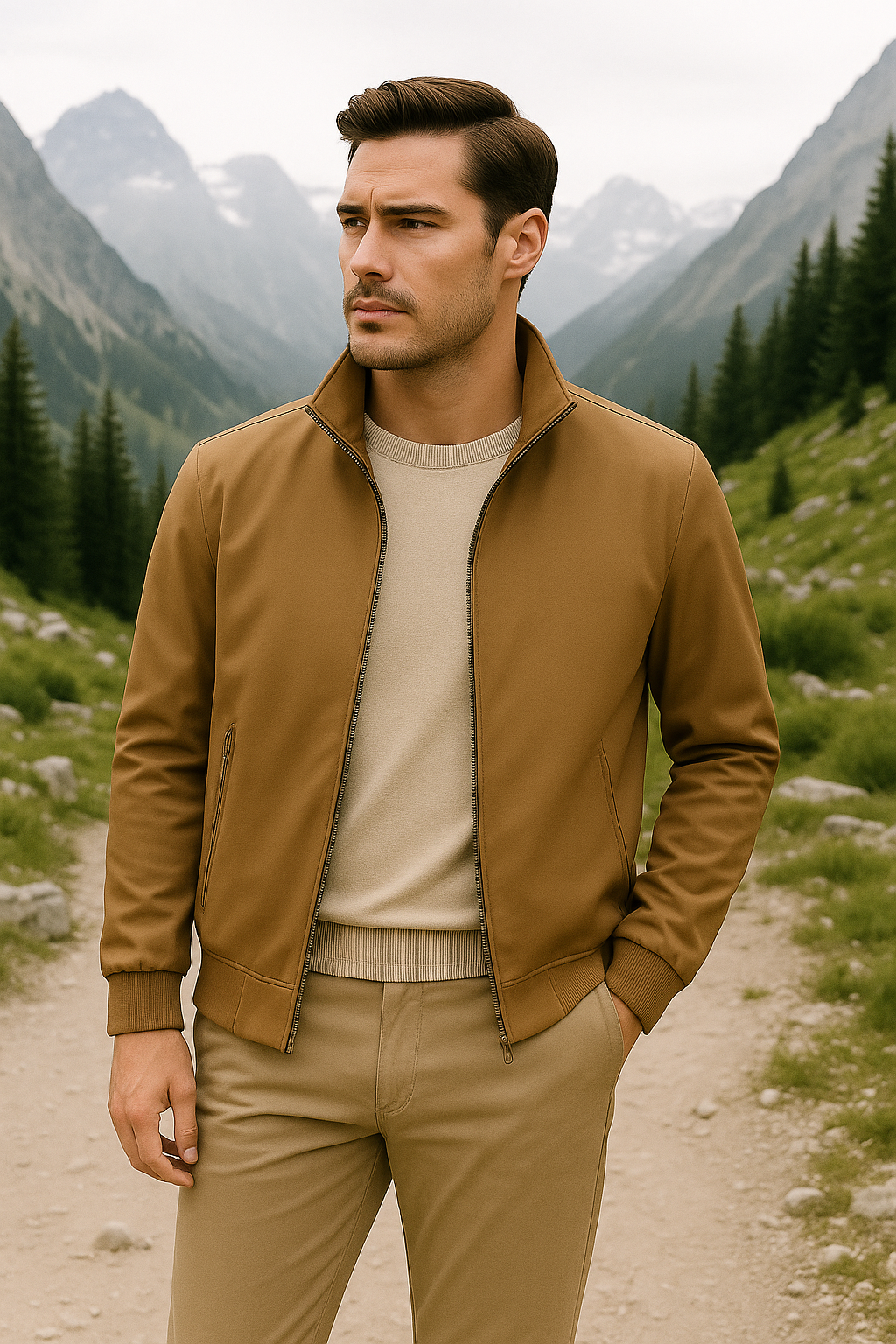 Veste légère homme été, coupe élégante et ajustée, tissu respirant bleu, idéale pour occasions casual ou semi-formelles.