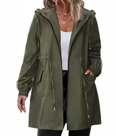 Veste longue femme à capuche, élégante et confortable. Coupe flatteuse, idéale pour toutes les occasions.