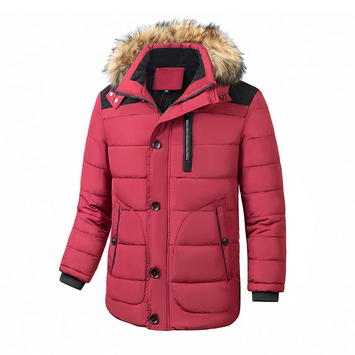Veste thermique matelassée homme élégante, coupe-vent et chaude, essentielle pour l'hiver et le confort.