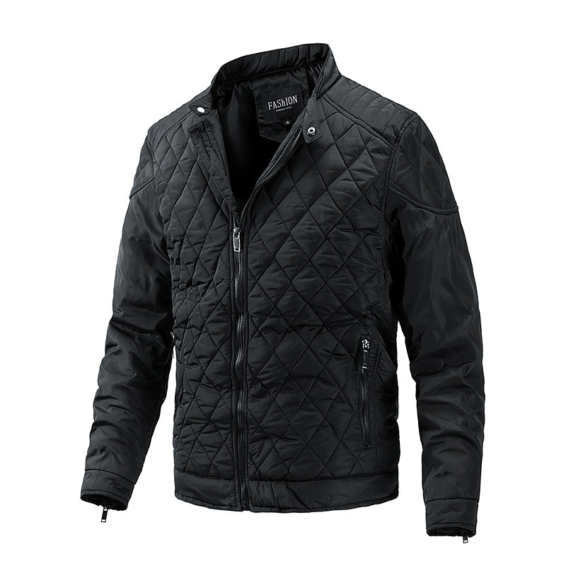 Veste matelassée homme bleu marine, coupe élégante et légère. Idéale pour l'automne.