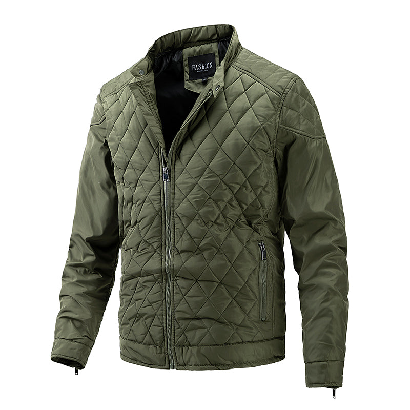 Veste matelassée homme bleu marine, coupe élégante et légère. Idéale pour l'automne.