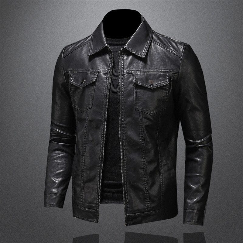 Veste moto cuir homme, style élégant et coupe ajustée.  Qualité supérieure.
