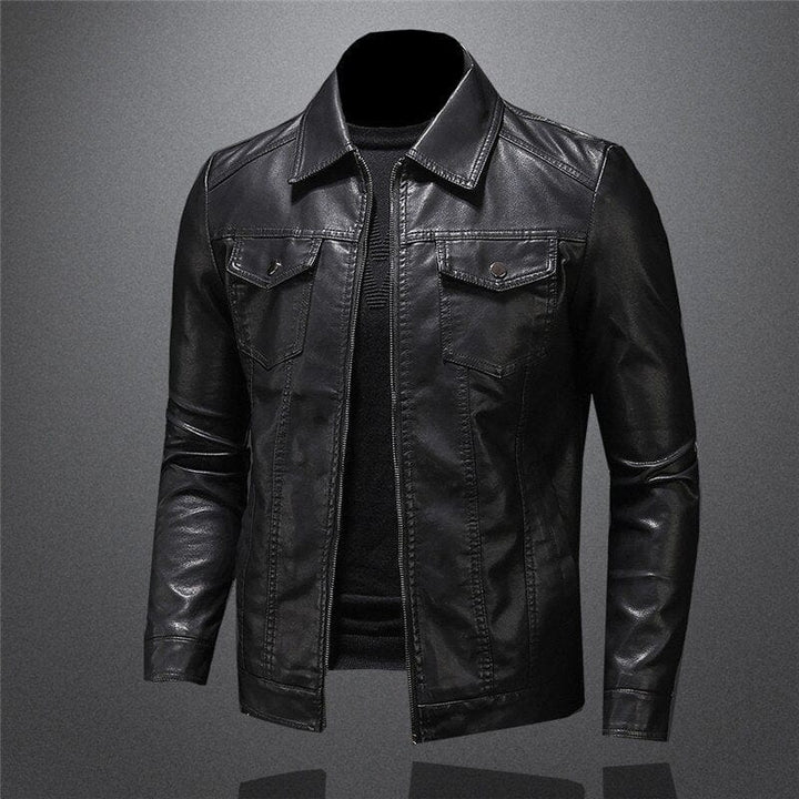 Veste moto cuir homme, style élégant et coupe ajustée.  Qualité supérieure.