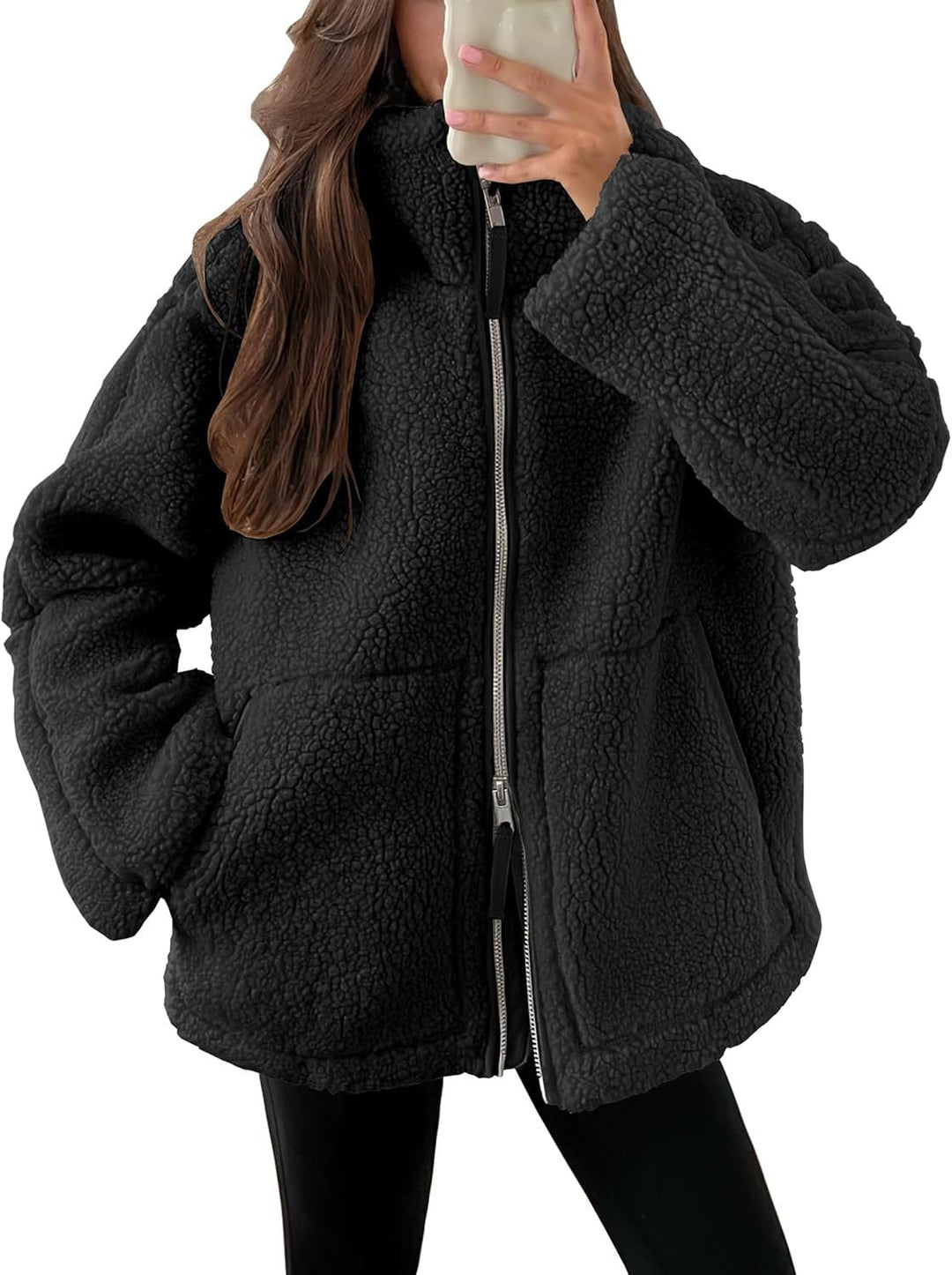 Veste polaire femme chic avec col revers, idéale pour le confort et le style élégant au quotidien.