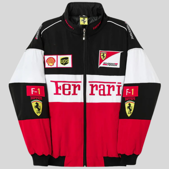 Veste vintage unisexe, style rétro course automobile. Coupe élégante et confortable.