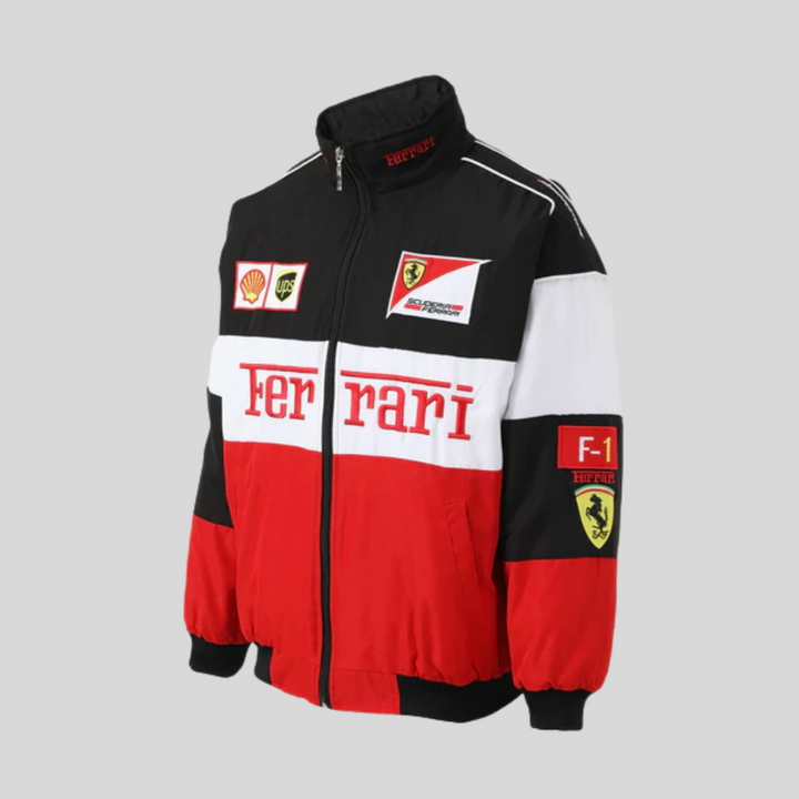 Veste vintage unisexe, style rétro course automobile. Coupe élégante et confortable.