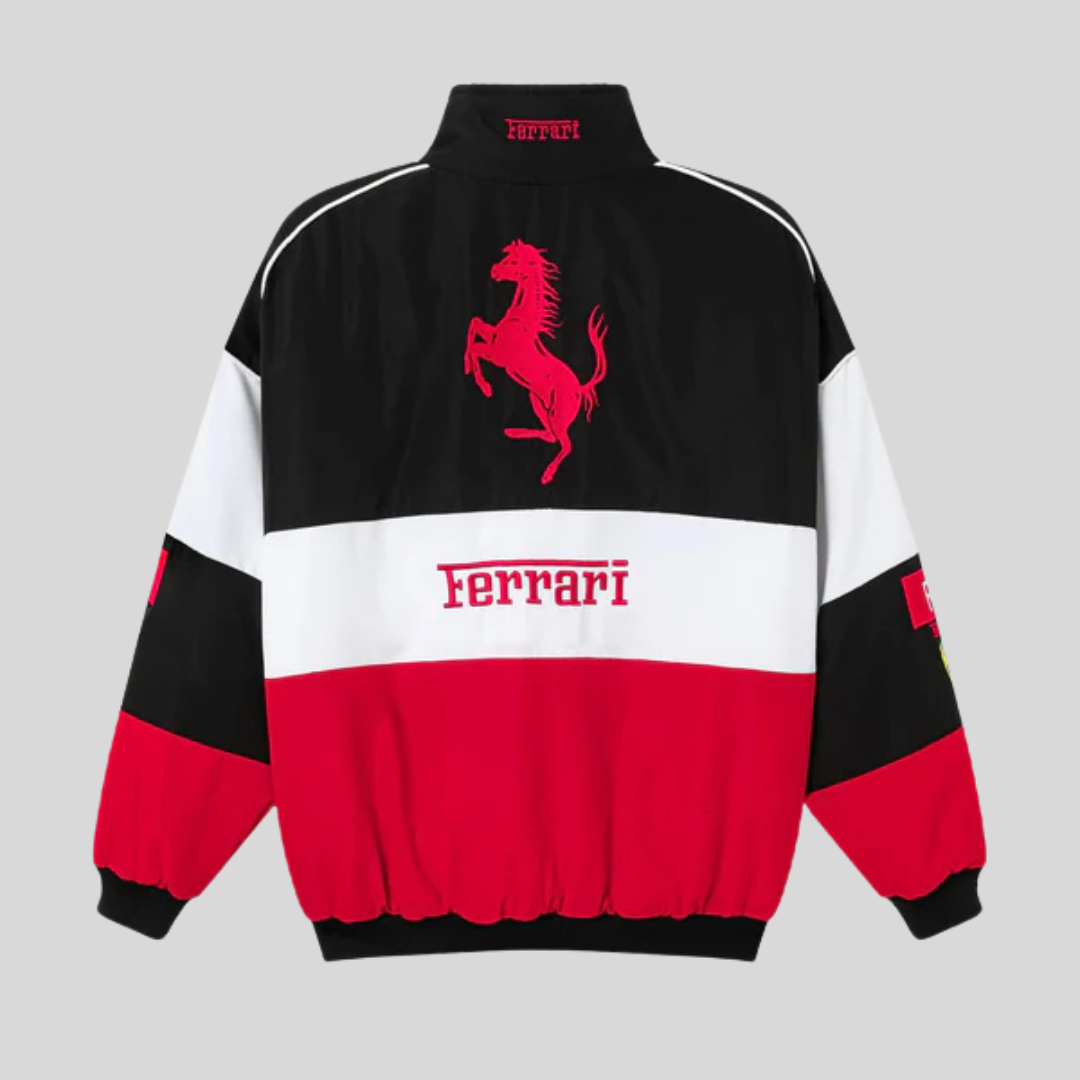 Veste vintage unisexe, style rétro course automobile. Coupe élégante et confortable.