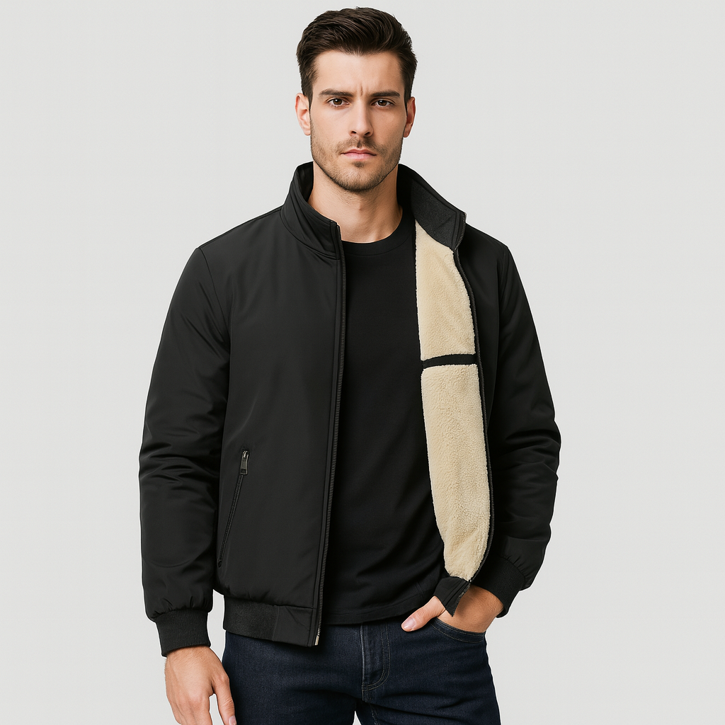 Veste à zip pour homme, alliant chaleur et style moderne. Parfaite pour un look décontracté en automne et hiver.