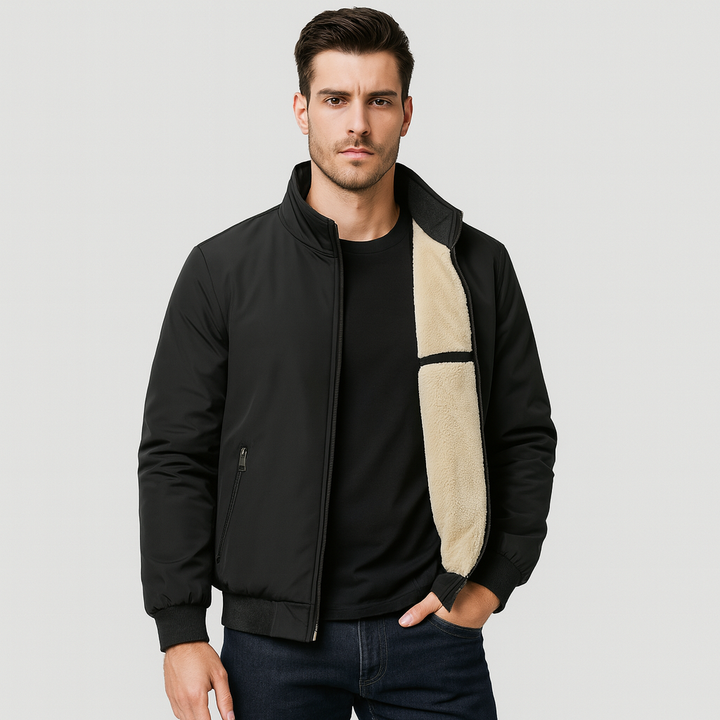 Veste à zip pour homme, alliant chaleur et style moderne. Parfaite pour un look décontracté en automne et hiver.