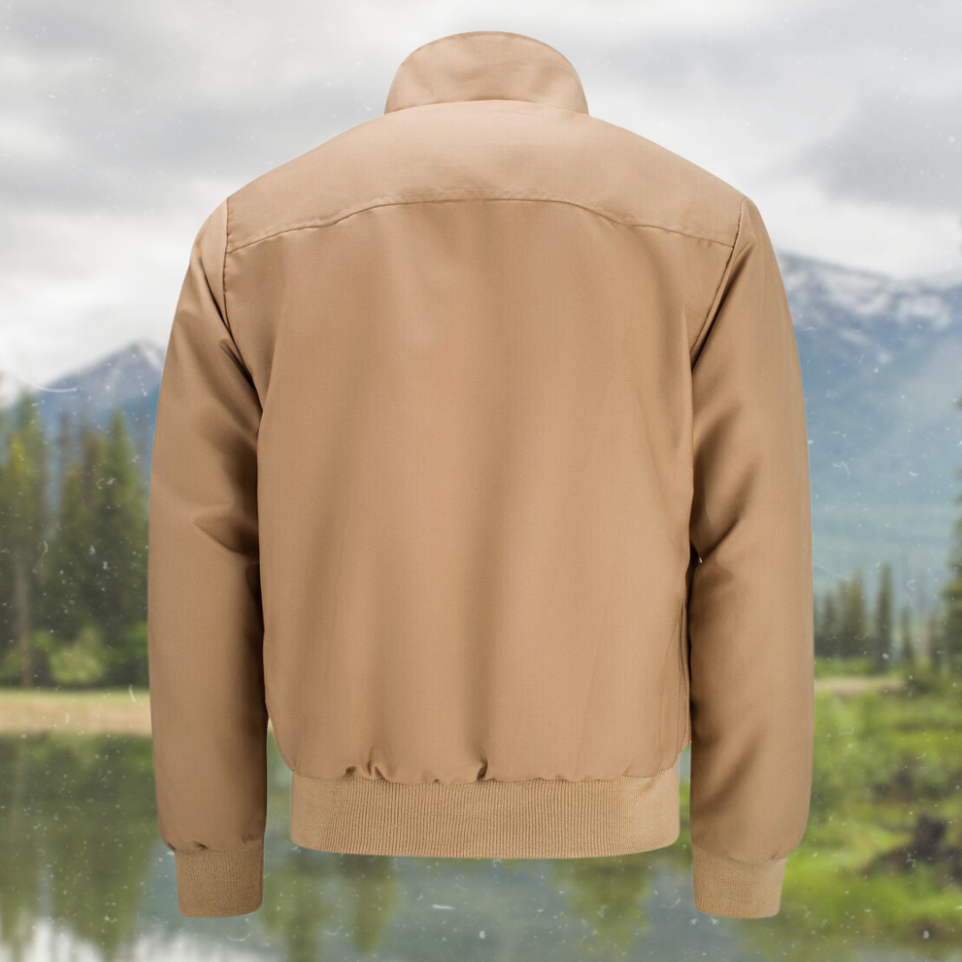 Veste homme beige, décontractée, style moderne pour automne-hiver.