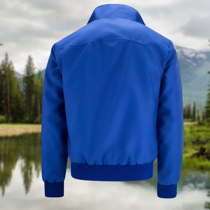 Veste bleue homme, confortable et polyvalente, manteau moderne automne-hiver.