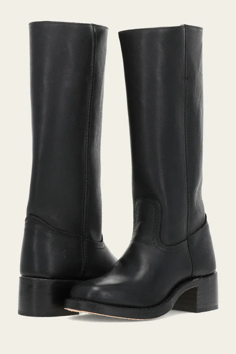 Confortables bottes montantes femme structurées et robustes. Idéales pour l'hiver et l'automne.