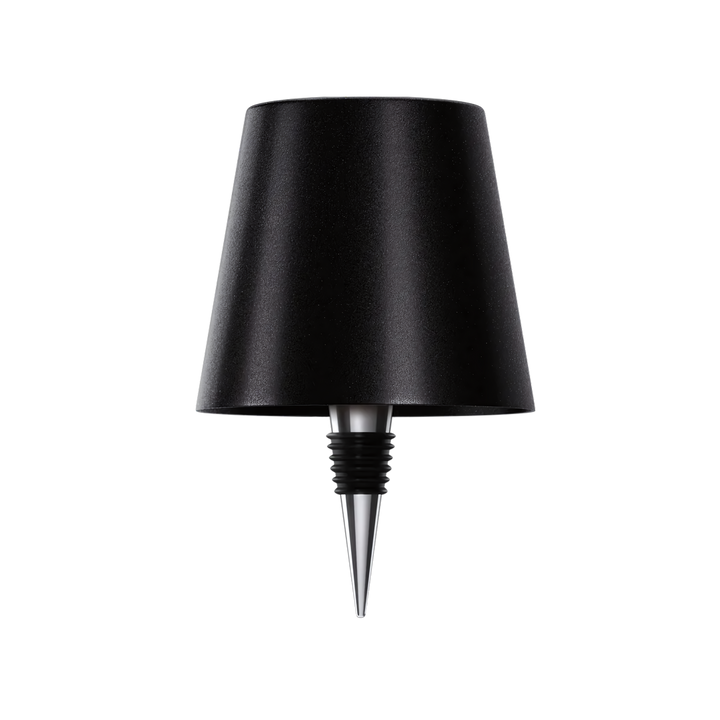 Décoration lumineuse LED sans fil. Lampe de table style bouteille rechargeable USB-C, design moderne.